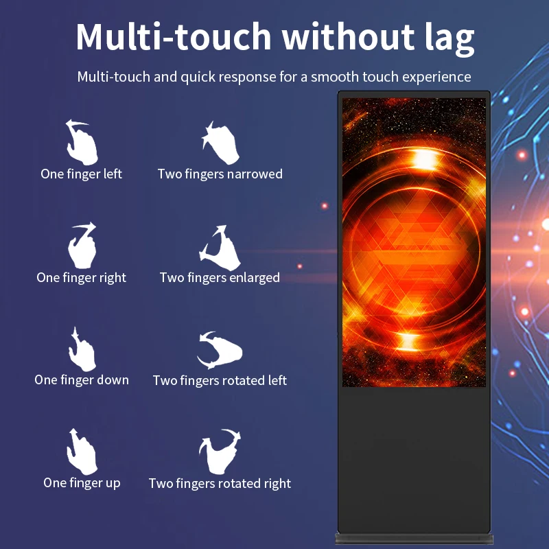 Chioschi per lettori di segnaletica digitale Full HD con schermo pubblicitario LCD verticale