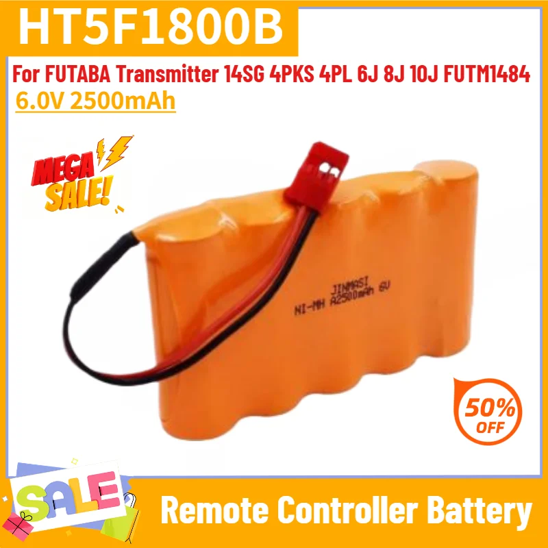 HT5F1800B Battery 6.0V 2500mAh for FUTABA Transmitter 14SG 4PKS 4PL 6J 8J 10J FUTM1484 Remote Controller Replacement  Battery