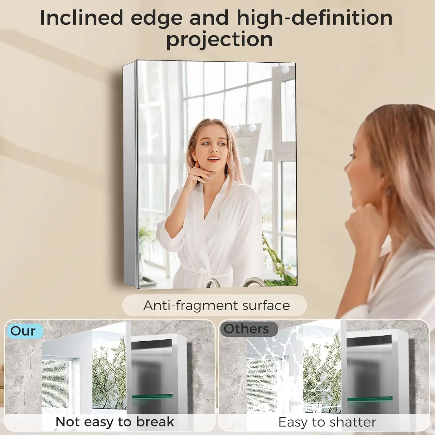 كابينة حمام إيديسين مقاس 20 × 26 بوصة ذات حافة مشطوفة، كابينة إيدايسين، كابينة حمام آيري، هو edicine Ca