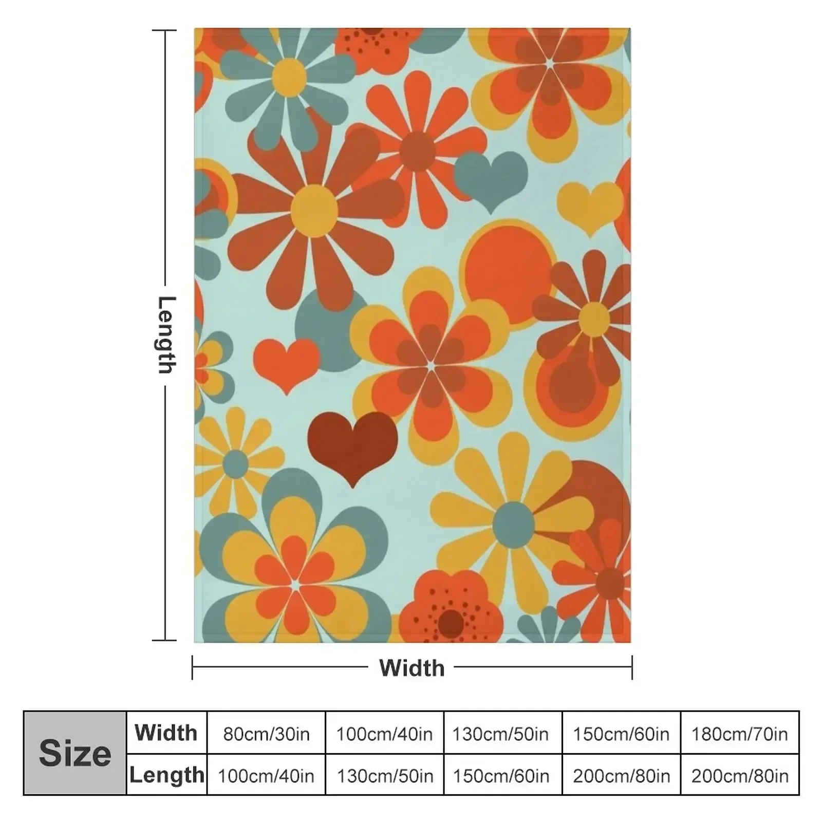 70's Flower Power Throw Blanket For Decorative Sofa For Sofa Thin christmas decoration Warm Camping Luxury Throw Blankets
