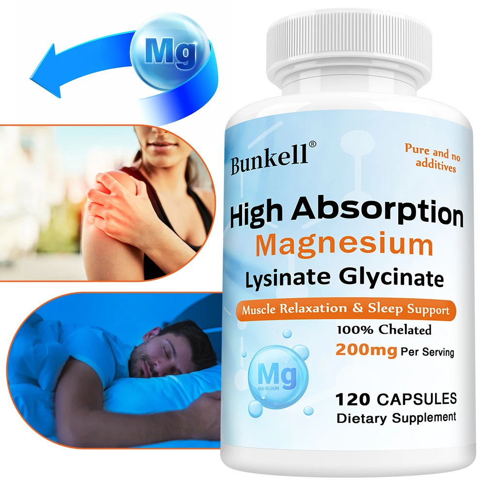

Magnesium Complex Capsules, Magnesium Lysinate, Glycinate & Chelate, Support Bone, Muscle, Nerve, Heart & Sleep Wellness