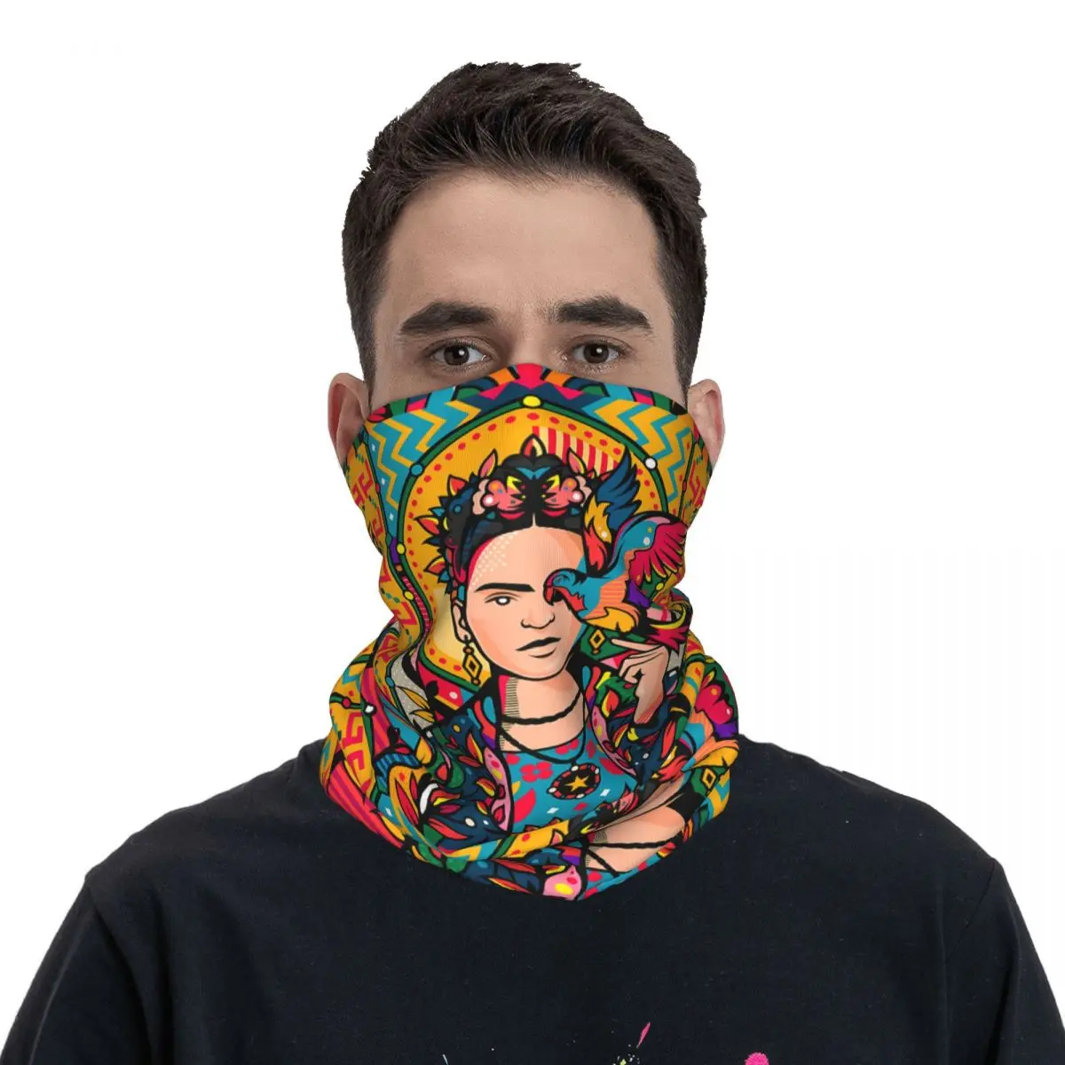 Artistic Features Scarf Neckerchief Neck Face Mask Polyester