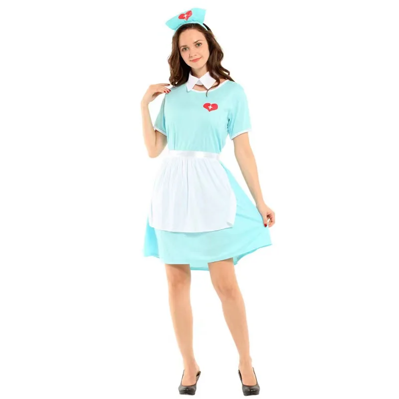 loween Adult Children's Heart Doctor Nurse Cosplay Role-plang Costume Stage Performance Clothes Parent-Child Outfit