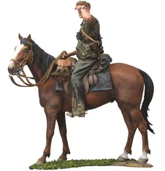 1/16 120mm Scale Resin Figure Model Kit WWII Cavalry Warrior History Military Miniature Unassembled and Unpainted Diorama Toy