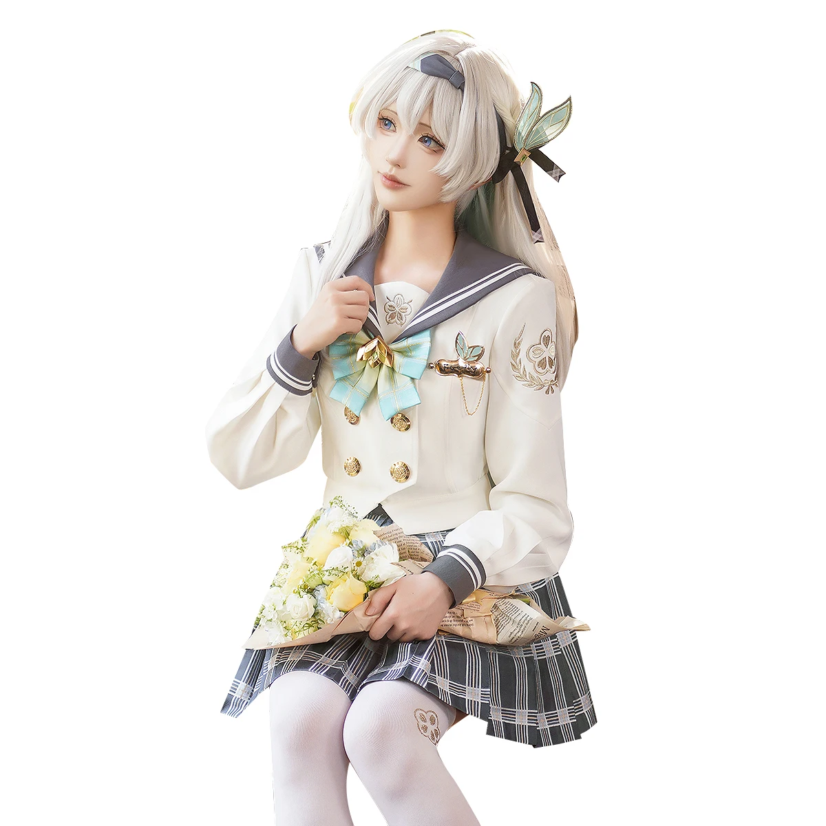 

Game Honkai Star Rail Firefly Cosplay Costume Wig Sailor Suit Dress JK Uniform Role Playing Halloween Party Suit for Women