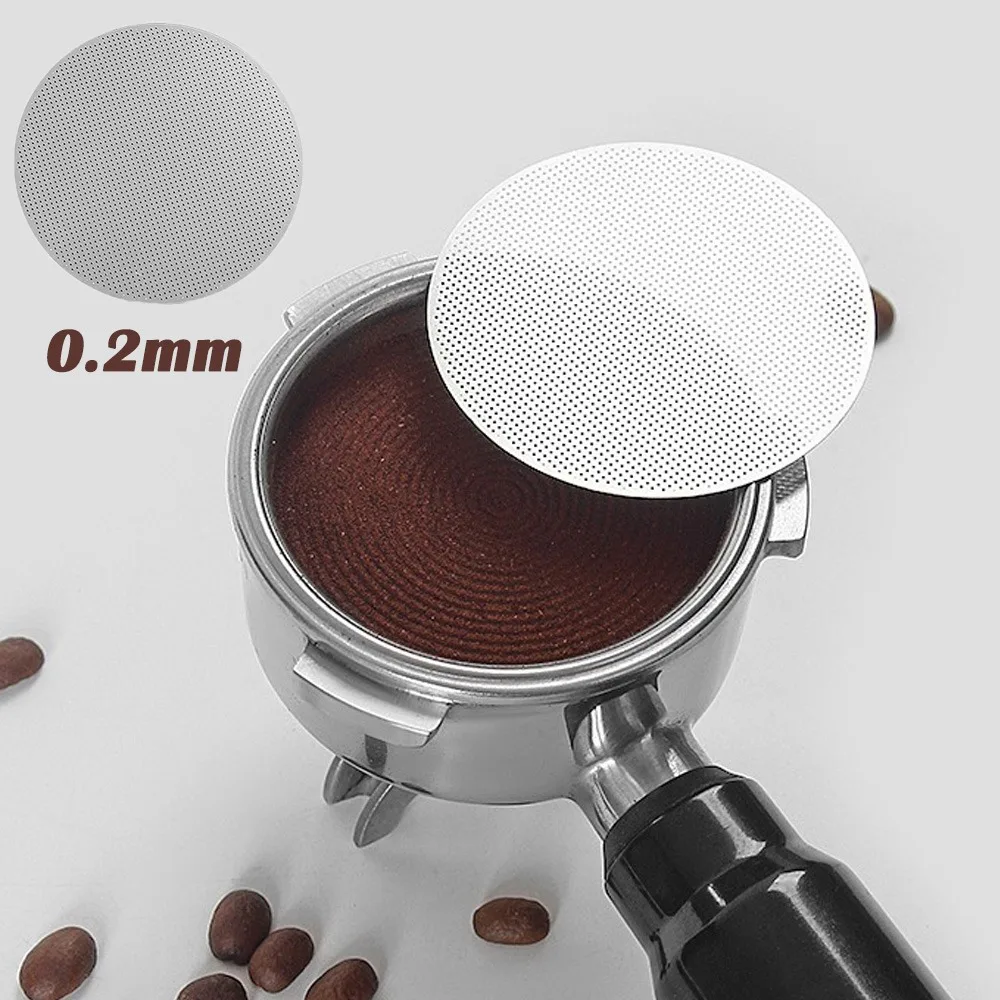 Puck de café expreso reutilizable de 0,2mm, filtro de café, soporte de acero inoxidable para Portafiltro de café de 51/53/58mm, accesorios de Barista