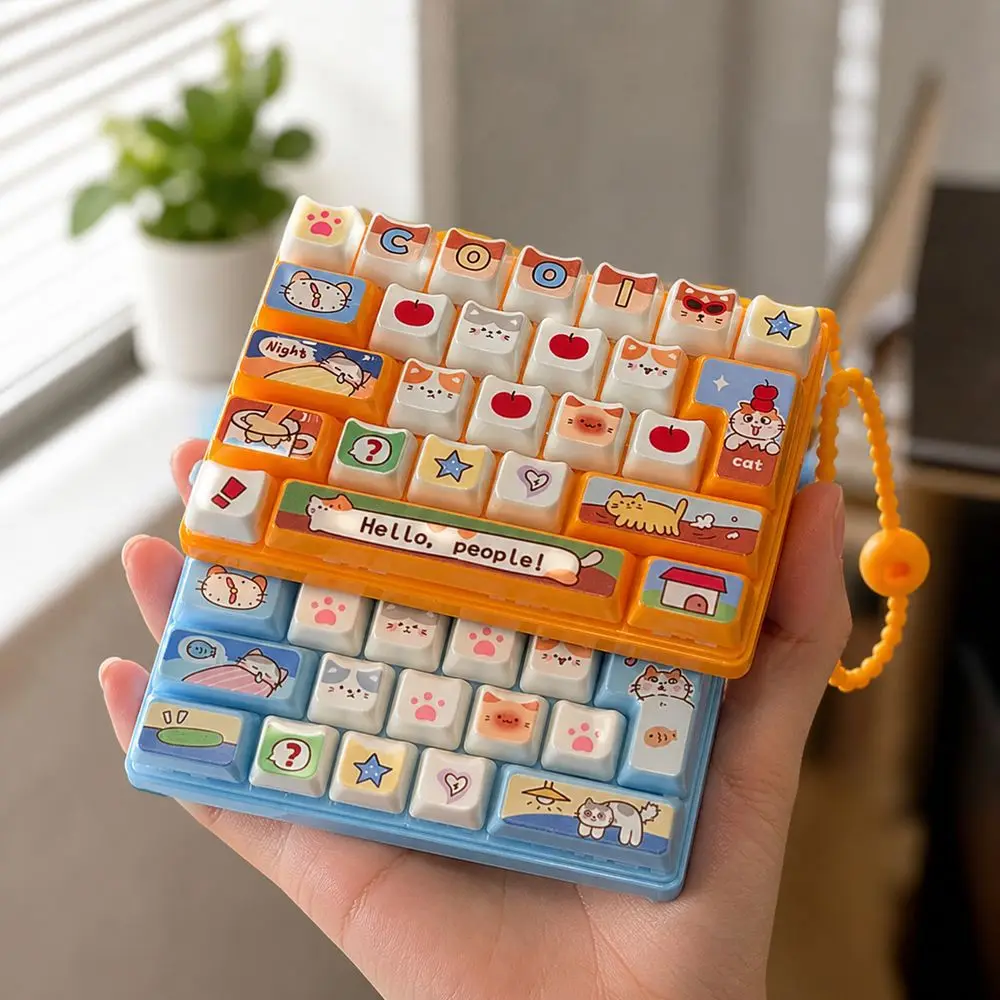 26-key Keyboard Keychain Clear Key Sounds Hanging Loop Stress Relief Decompression Pressable Keys Mini Keyboard Charm Gifts