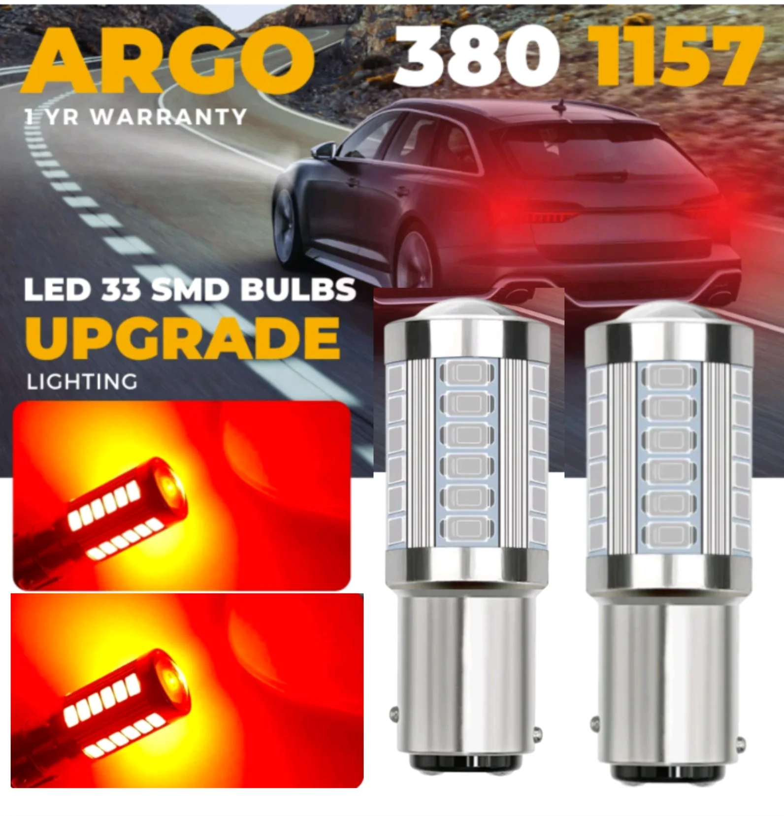 2x 1156 144 RED CANBUS ERROR FREE SMD LED BULBS BRAKE LIGHT BACK UP Tail Light