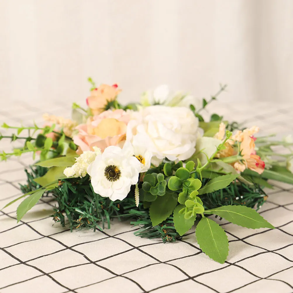 

Simulation Flower Decorative Garland Hanging Spring Season Decor Wreath Adornment Artificial Rose Flower Garland Front