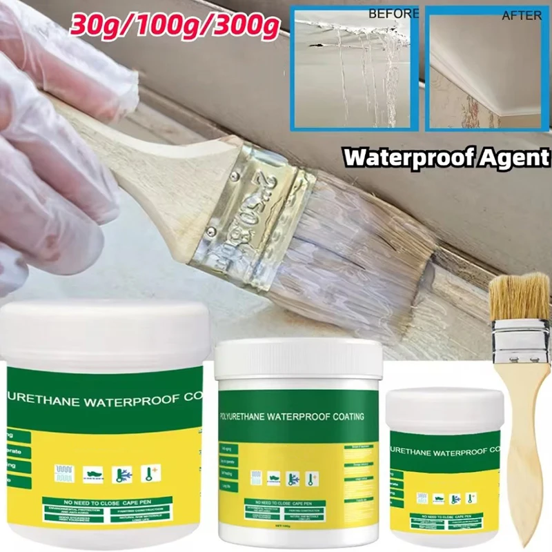 Invisible Waterproof Coating Sealant Agent Transparent Sealing Coating Strong Insulating Sealant Repair Tool Roof Bathroom 300G