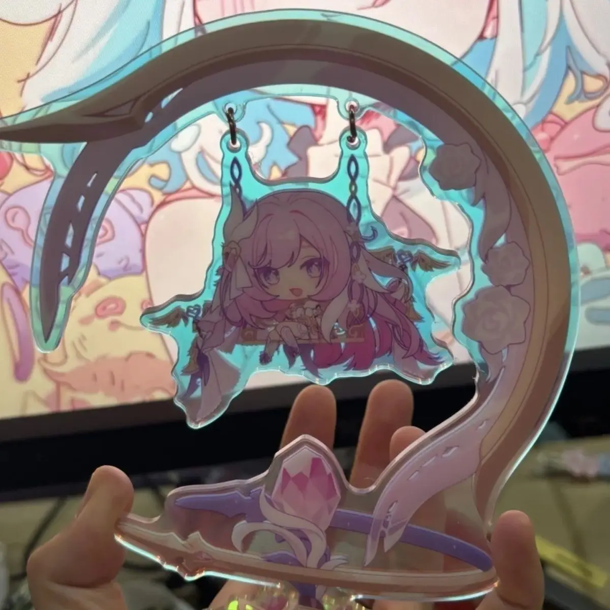 

Honkai Impact Anime Figures Stand Model Plate Elysia Flight Figures Plate Desk Decor Standing Desktop Decoration Cos Friend Gift