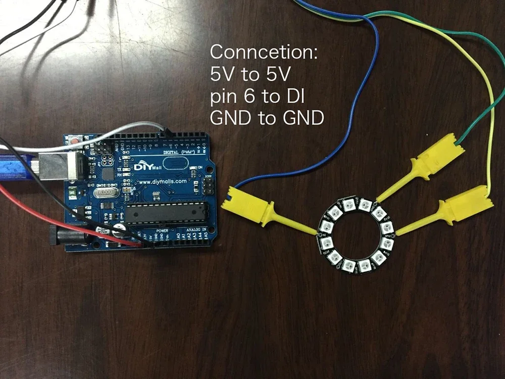 6PCS WS2812 5050 RGB LED Ring Light - 12Bit Addressable DIY Kit with Integrated Drivers for Arduino Raspberry Pi