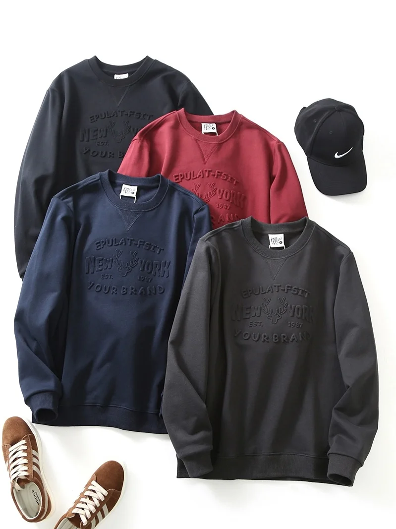 

Мужской пуловер с круглым вырезом и 3D-принтом в американском стиле, из хлопка и полиэстера, для весны и осени