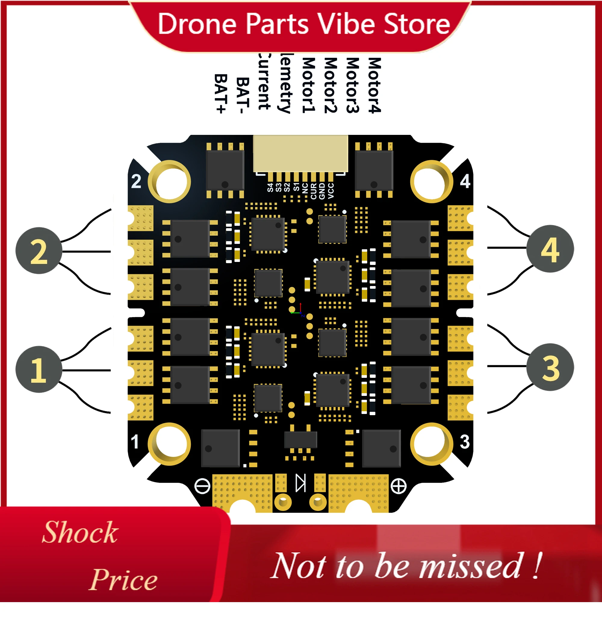 

DP 30x30mm F460S F465S F475S V4 Stack F405 V4 FC 65A/75A Electronic Speed Controller For FPV Racing Drone Accessories
