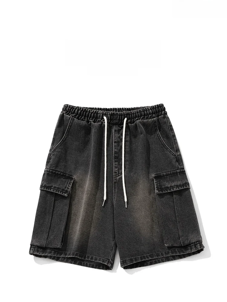 

Needles House Men's Casual Loose Fit Denim orts Workwear Sle Summer Trendy Brand Youthful Energy Straight Leg mid Waist