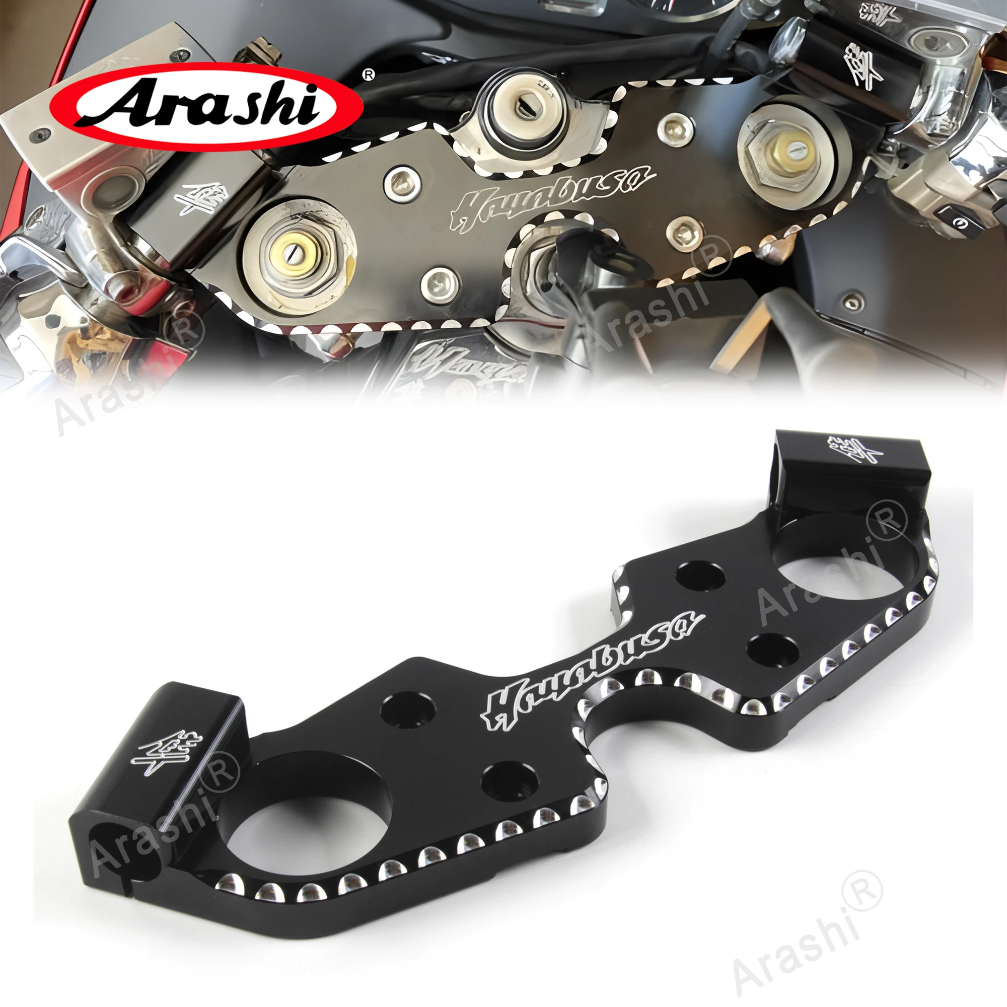 Arashi Lowering Front Upper Top Clamp Cover Frame For SUZUKI Hayabusa gen 2 GSX1300R 2008 - 2020 2014 2015 2016 2017 2018 2019