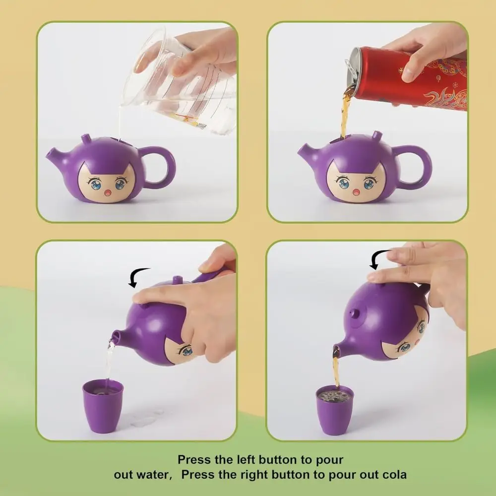 เด็กสร้างสรรค์ Magic Teapot ของเล่น Gadgets ตลกกาน้ําชาแปลกใหม่เทสีเปลี่ยนขอบเรียบ Dual เท