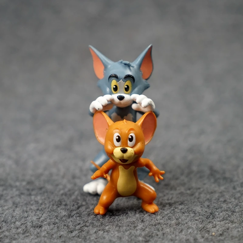 Anime Toms and Jerrys Action Figures Classic Cartoon Cat Mouse Model Toys Cute Desktop Ornaments Collectible Toy Children\'s Gift