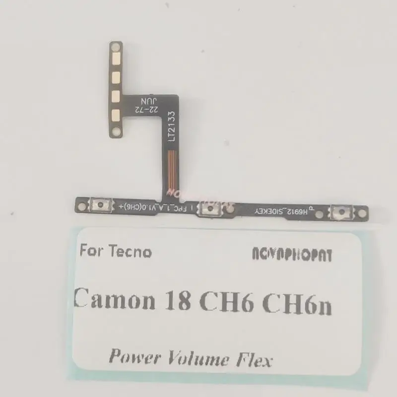 Novaphopat per Tecno Camon 18 CH6 CH6n Power On Off Volume Up Down Ribbon pulsante di alimentazione cavo flessibile