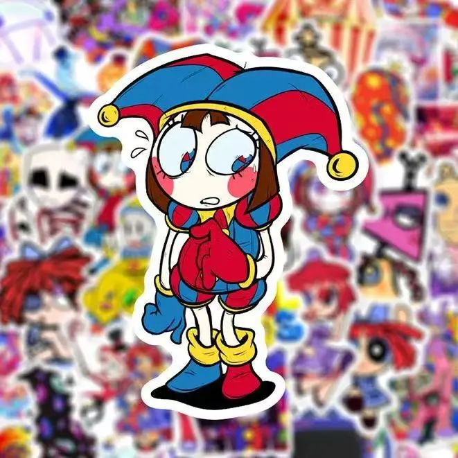 50 Stück Cartoon Magic Digital Circus Aufkleber, wasserdicht, DIY-Aufkleber für Tagebuch, Scrapbook, Wasserflasche, Laptop-Dekoration – Detail 7