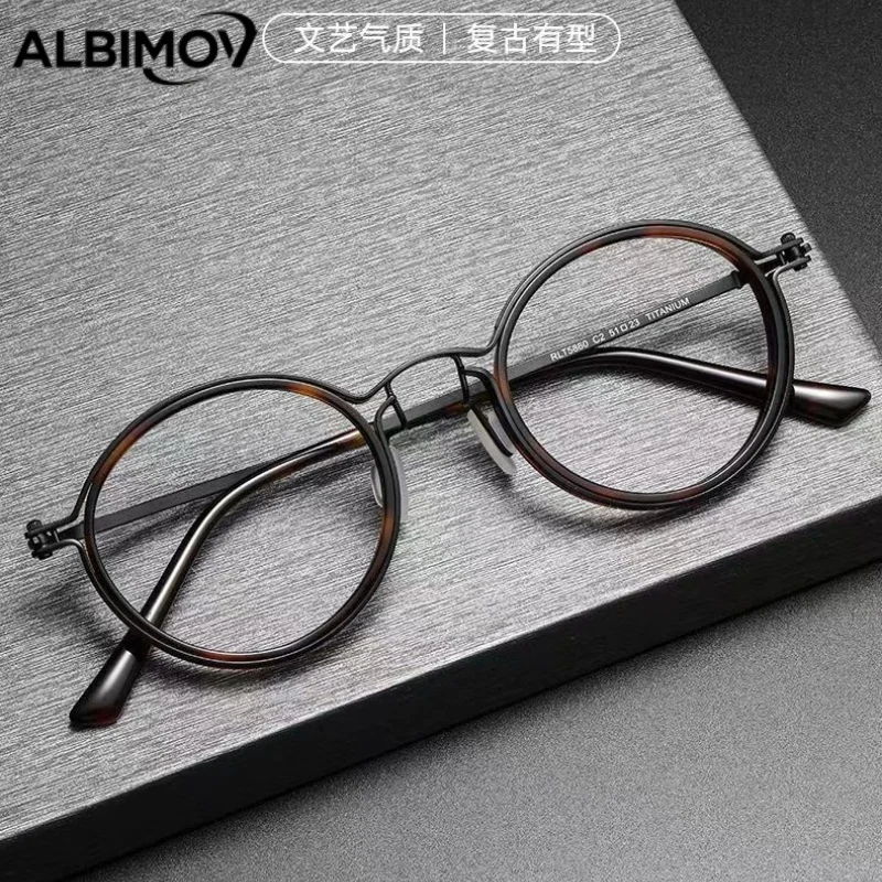 

Японские модные ретро очки ручной работы, брендовые мужские очки из сплава, изысканные оптические дизайнерские очки по рецепту, женские оправы