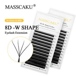 MASSCAKU W-förmige Wimpern, automatische Blüte, Blüte, 6D, 7D, 8D, vorgefertigte Fächer, Wimpernverlängerung, neuestes Volumen, falsche Wimpern, Make-up