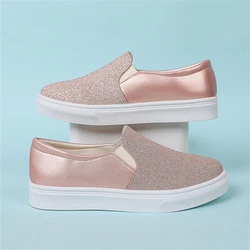 Women's Slip-On Shoes Sneakers Flat Running Pink Casual Luxury Vulcanized Girls Comfortable Fashion Trend New Rock