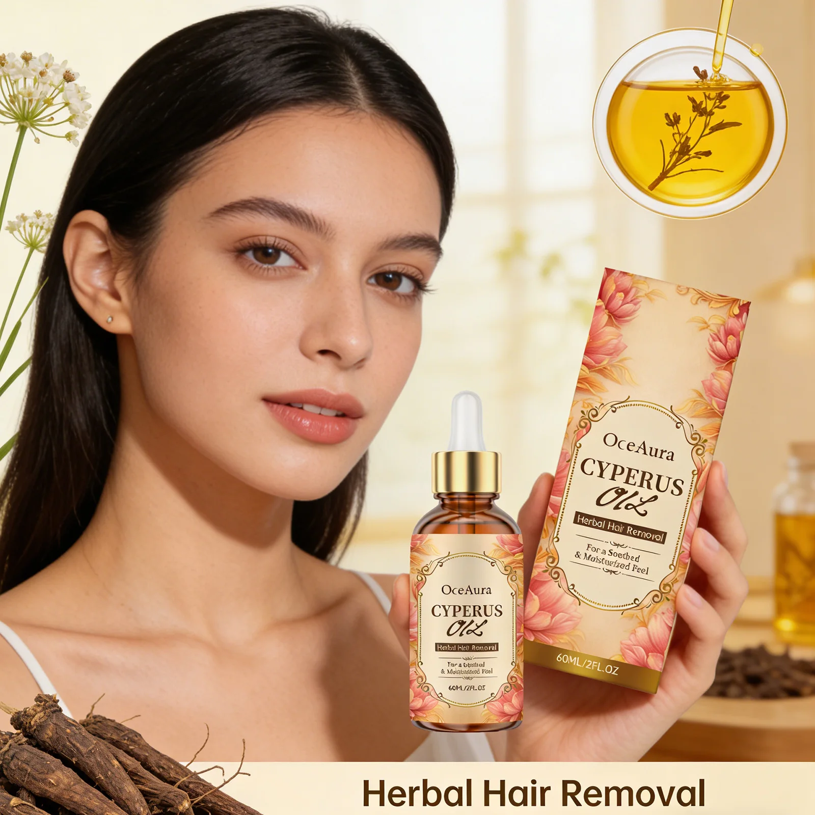 Cyperus Rotundus Oil Hair Removal Essential Oil Prevent Hair Growth Depilatory Relieve Dryness Smooth Body Skin After Shave Oil