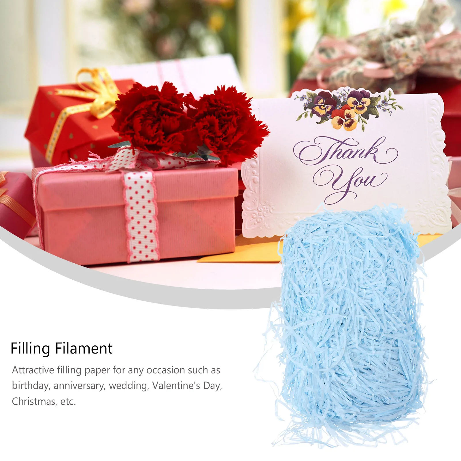 

Rafia Shredded Paper 100g Blue Fillings for Gift Box Decorative Packing Supplies Wedding Party Valentine Christmas