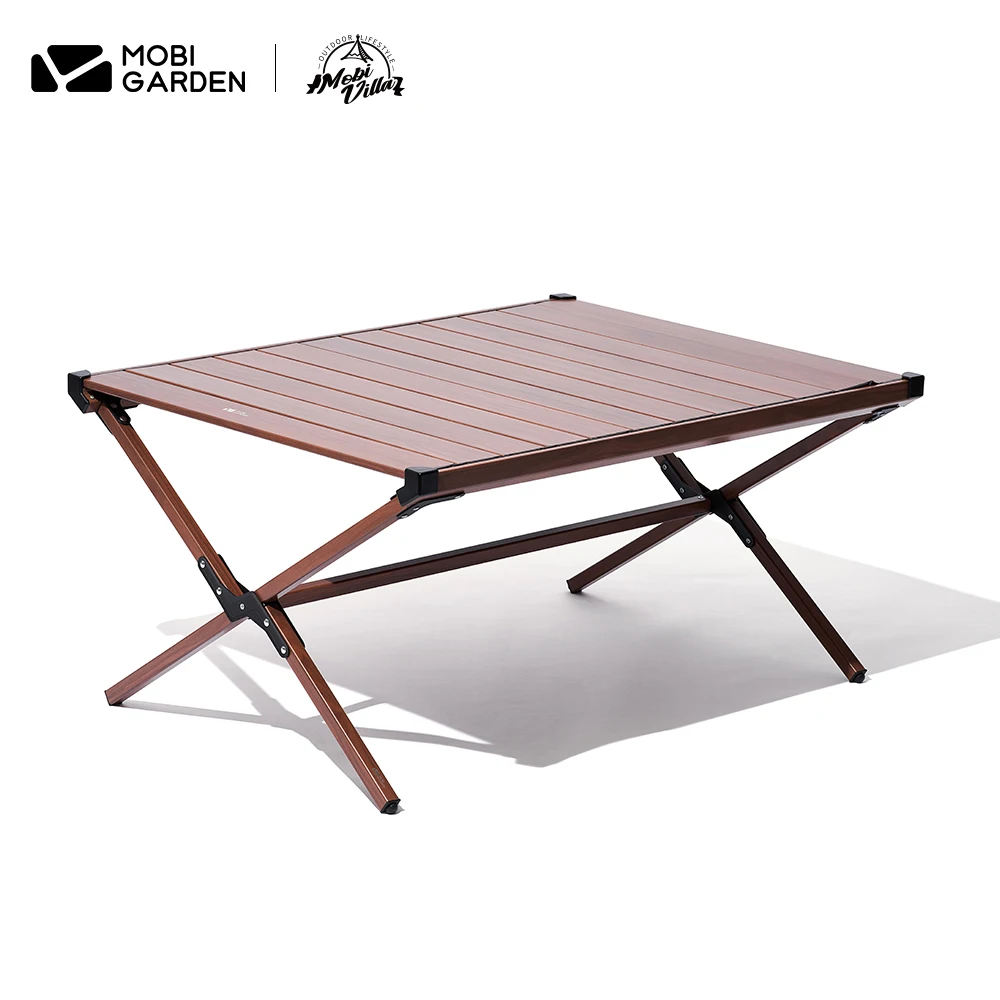 MOBI GARDEN 캠핑 알루미늄 접이식 테이블, 휴대용 에그 롤 접이식 테이블, 실내 피크닉 정원 