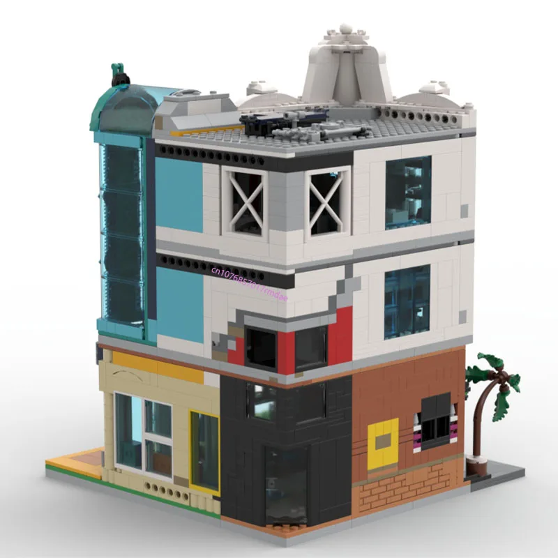 NEW 1756PCS City Hot Selling Street View Moc Modular Downtown Arcade creative ideas Children Toy birthday Gift Blocks MOC-60380