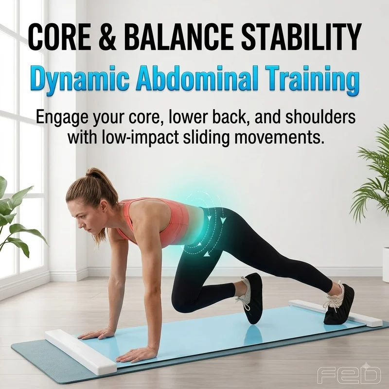 6FT Slide Board for Exercise Home Gym Cardio Core Leg Training Skating Hockey Workout with Booties Low-Impact Speed Skating Mat