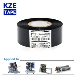 2Rolls FC2Thermal Ribbon Of Ribbon Printing Machine 30*100m Date Code Printer Accessory Black 30mm Width For DY-8 HP-241B