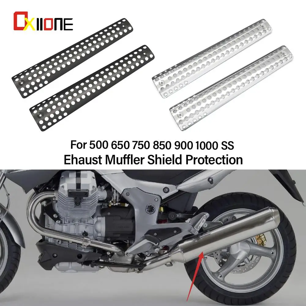 

For Moto Guzzi 500 650 750 850 900 1000 SS Motorcycle Accessories Exhaust Muffler Shield Guards Exhausts Pipe Protection Covers