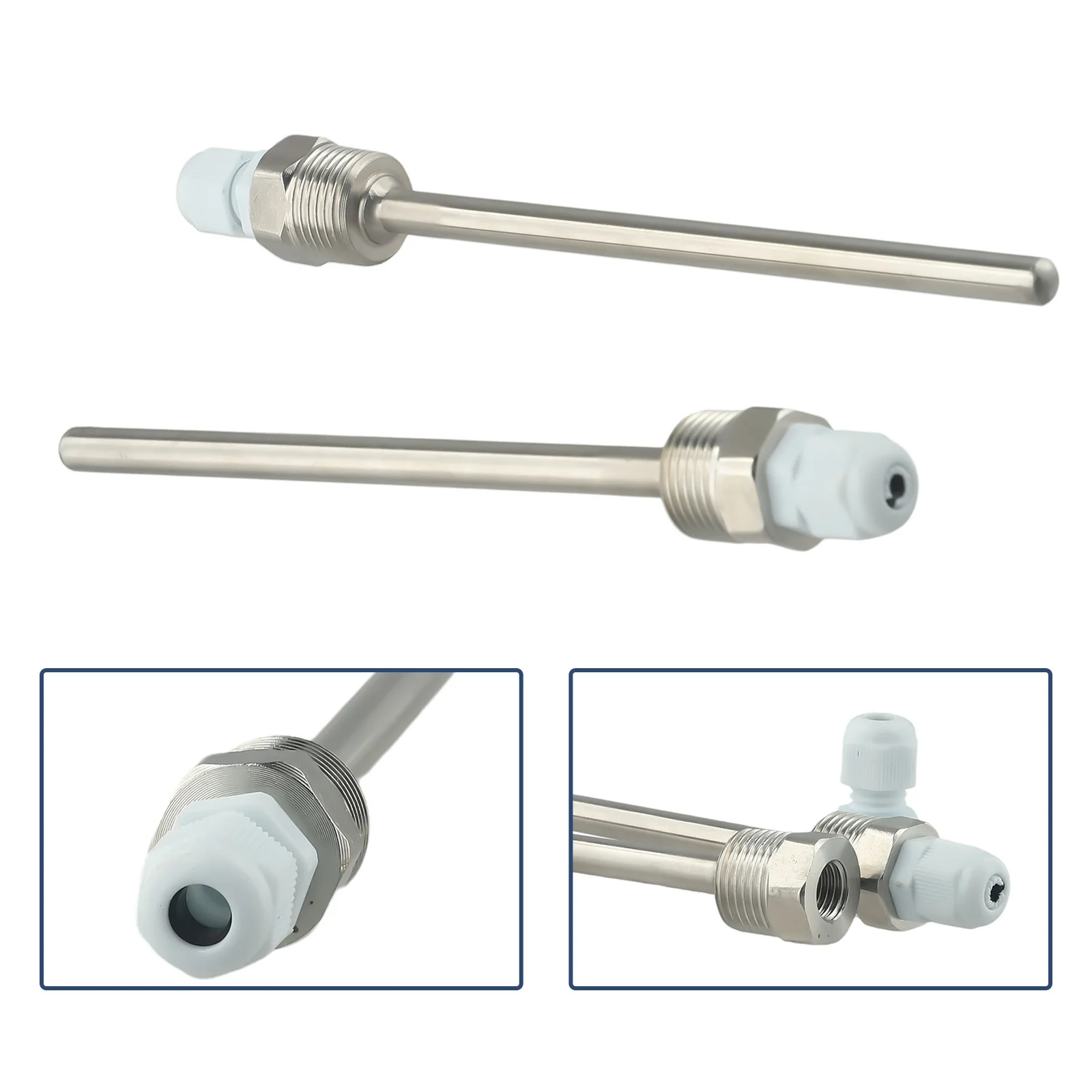 2pc 30-300mm Stainless Steel Thermowell G 1/2inch Thread Max. Pressure PN40 For Temperature Sensor Immersion Sleeve Pocket