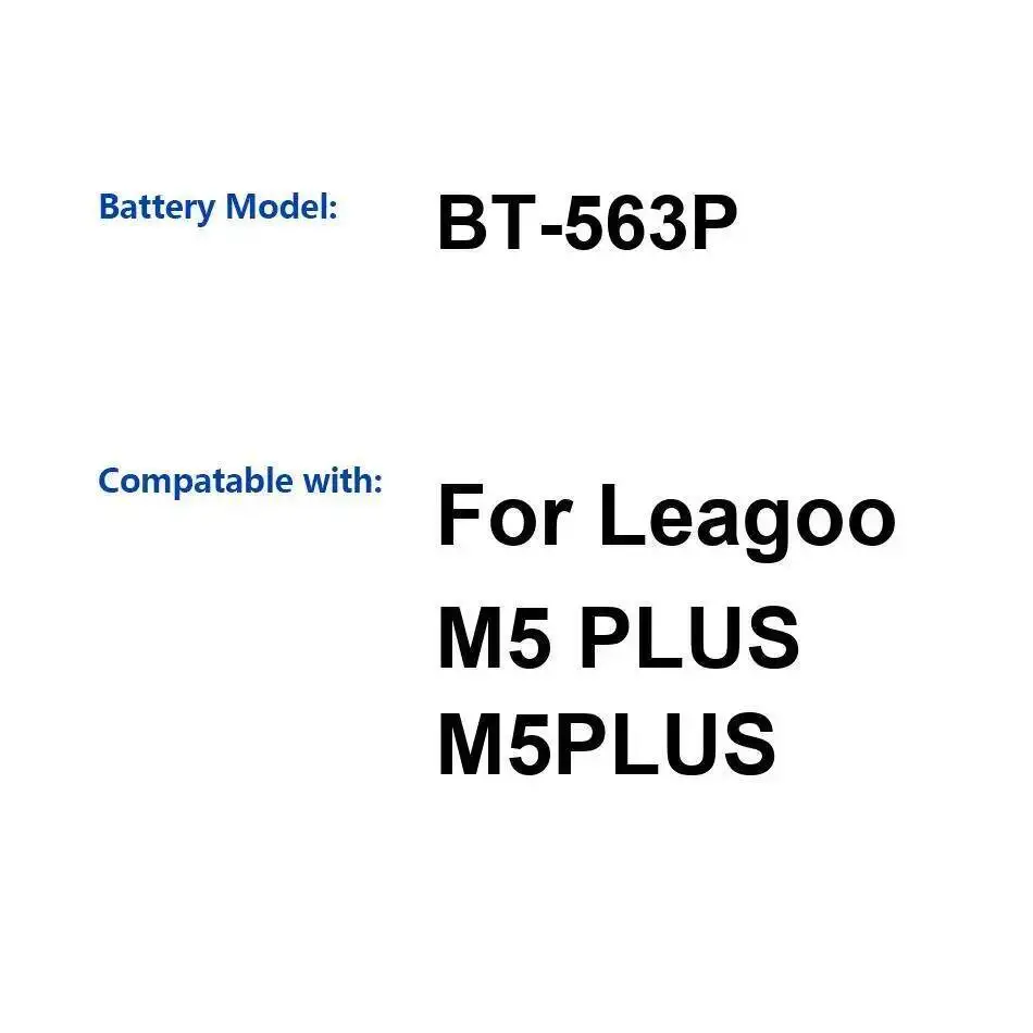 Аккумулятор большой емкости для мобильного телефона Leagoo M5 Plus BT-563P с быстрой зарядкой 2500 мАч