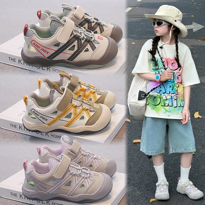 Kids Outdoor Hiking Sandals, Closed Toe Non-slip Design with Adjustable Straps, Breathable Mesh for Boys & Girls Adventures