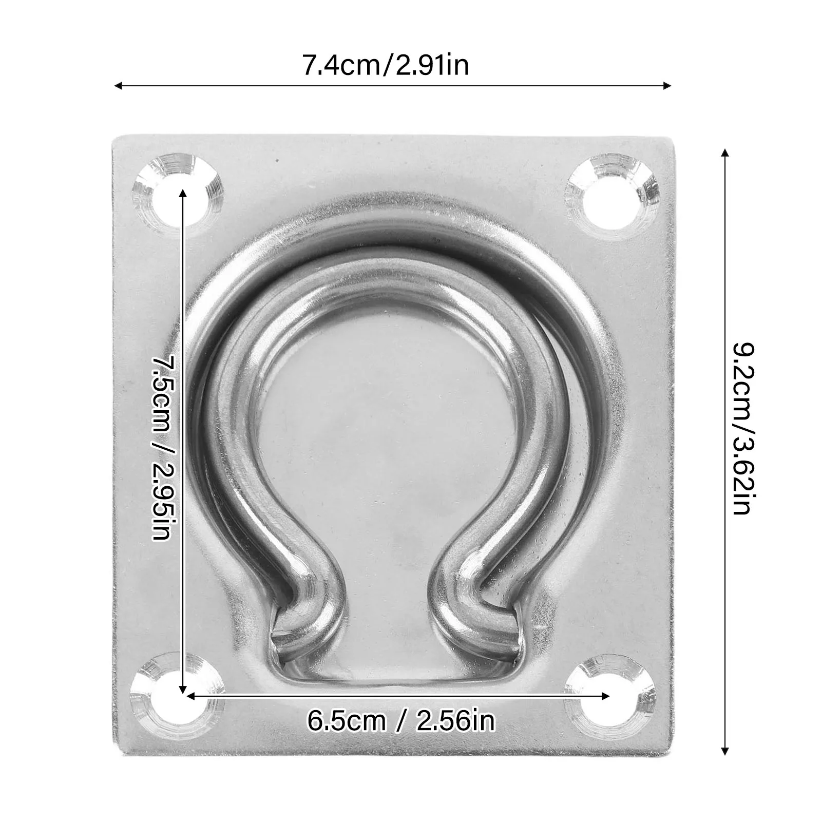 Recessed Tie Down  304 Stainless Steel Secure Point Flush Mount Trailer Tie Down Hook for Truck Boat Trailer Tie Down
