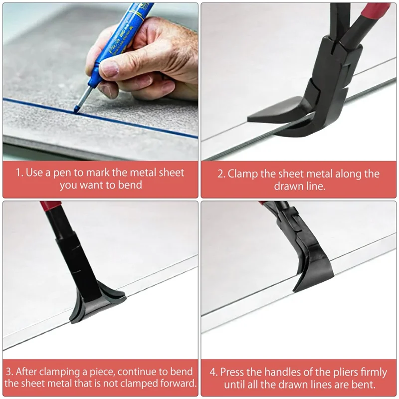 45° Manual Sealing Machine Metal Bending Pliers Metal Steel Plate Bending Machine Plate Hand Tools-New