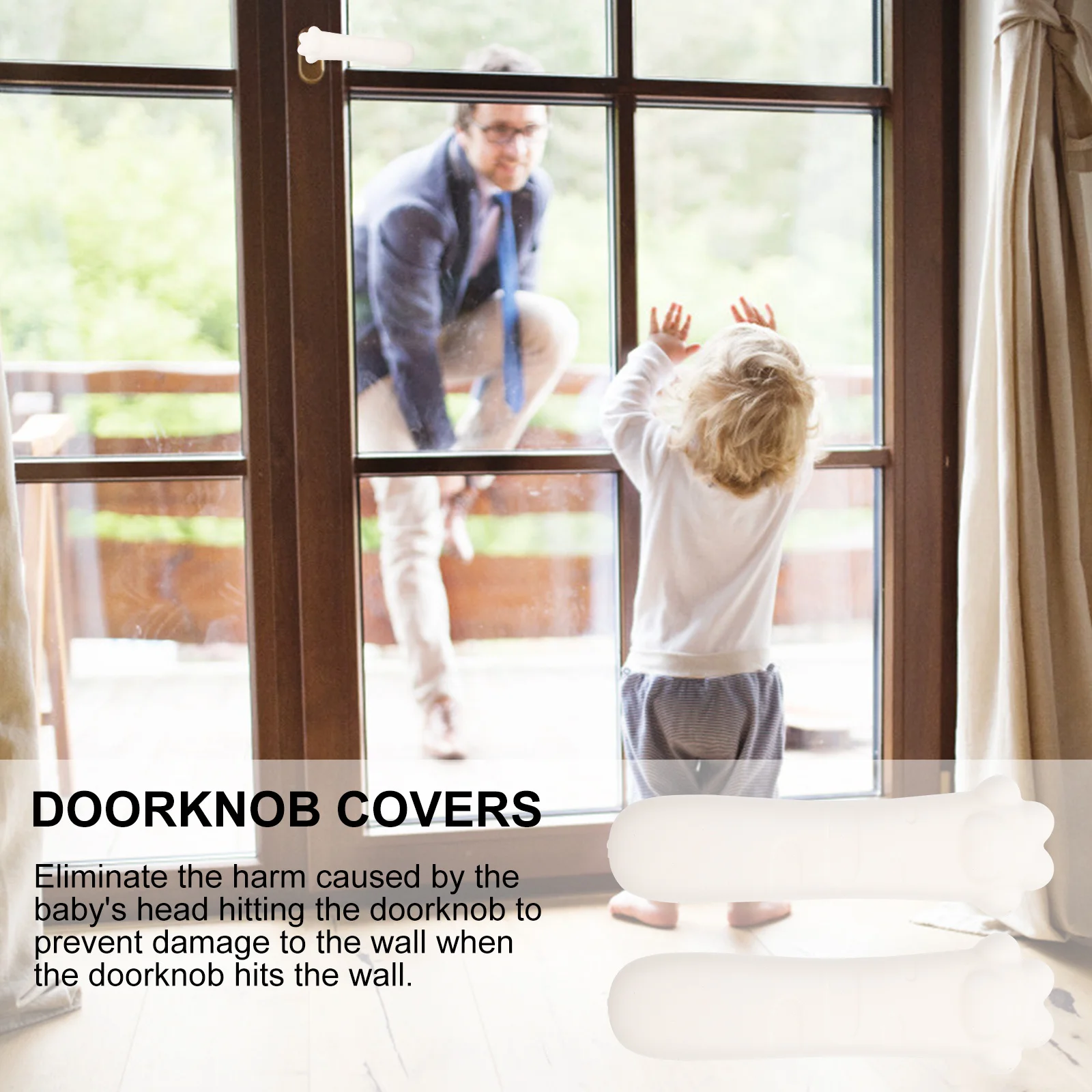 

2 pcs Door Handle Protective Covers Silicone Smooth Edges For Home Baby Safety Doorknob Protector Door Pull Sleeve