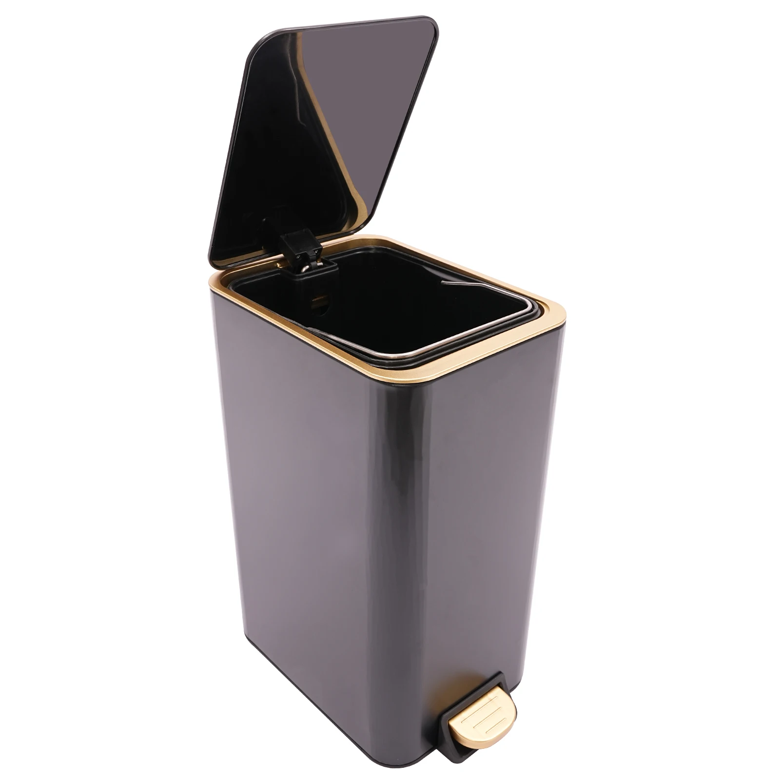 

НОВЫЙ мусорный бак для ванной с крышкой и плавным закрыванием, 11,5-литровый мусорный бак из нержавеющей стали с ёршиком для унитаза, прямоугольный мусорный бак с педалью