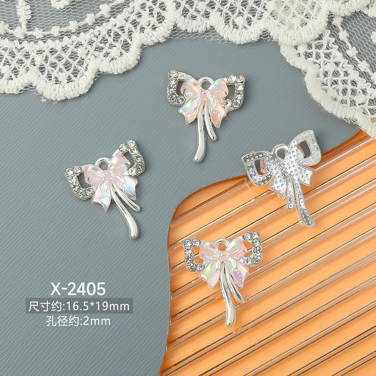 10 ชิ้น/ถุง 3D เล็บ Rhinestones ผีเสื้อสายรุ้งเล็บ Charming Maniucre เคล็ดลับ DIY อุปกรณ์เสริม