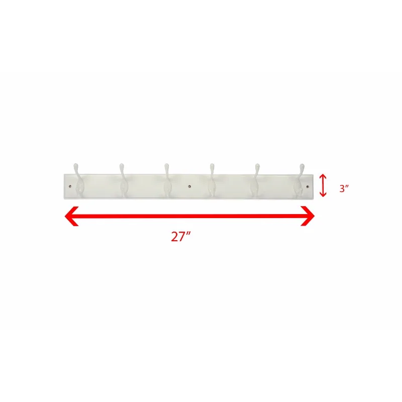 (4 Pack) 6-Hook 27 in. Hook Board with 45 Lb Working Capacity