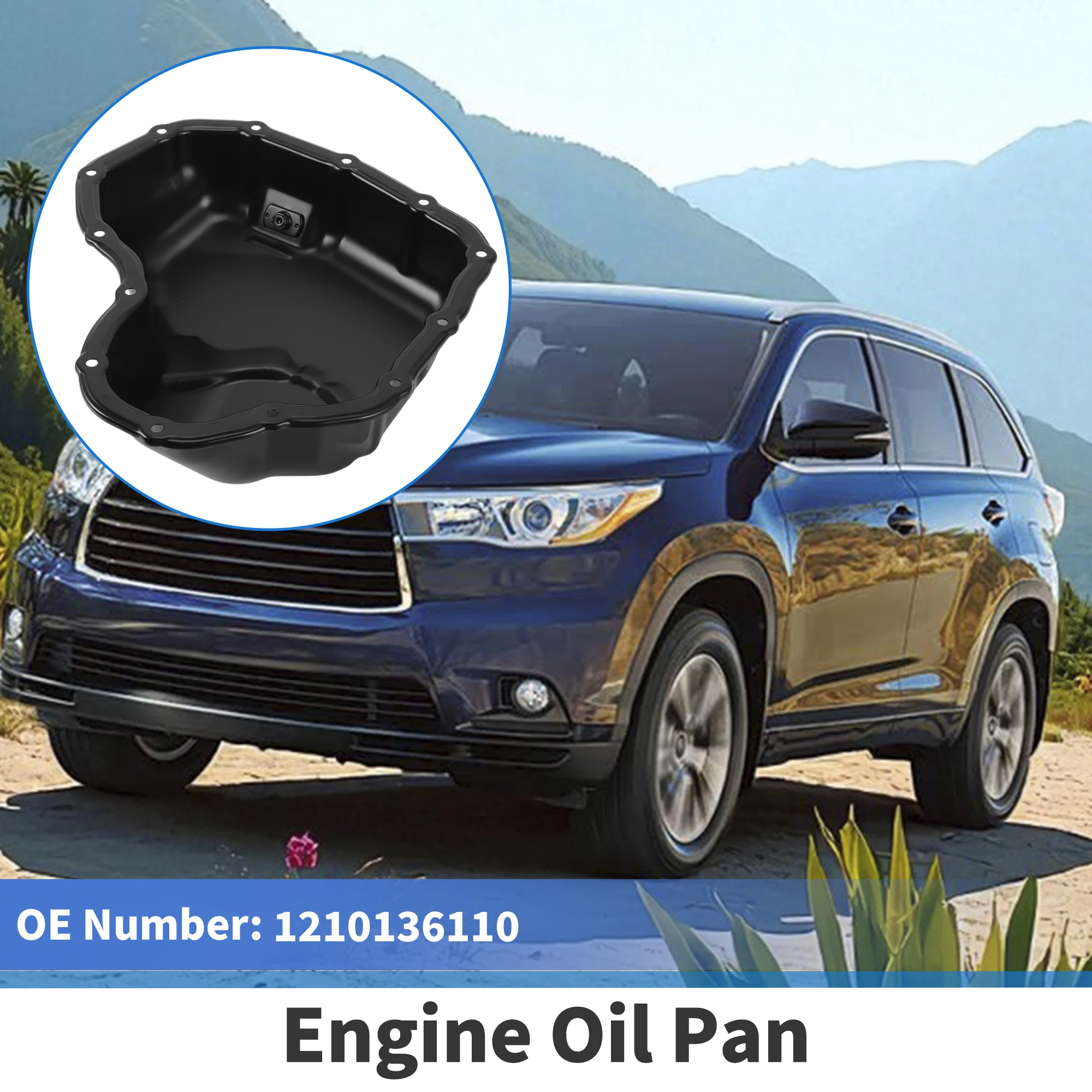 

X Autohaux 1 шт. No 121210136110 Масляный поддон двигателя для Toyota Highlander 2018-2021, стальной черный