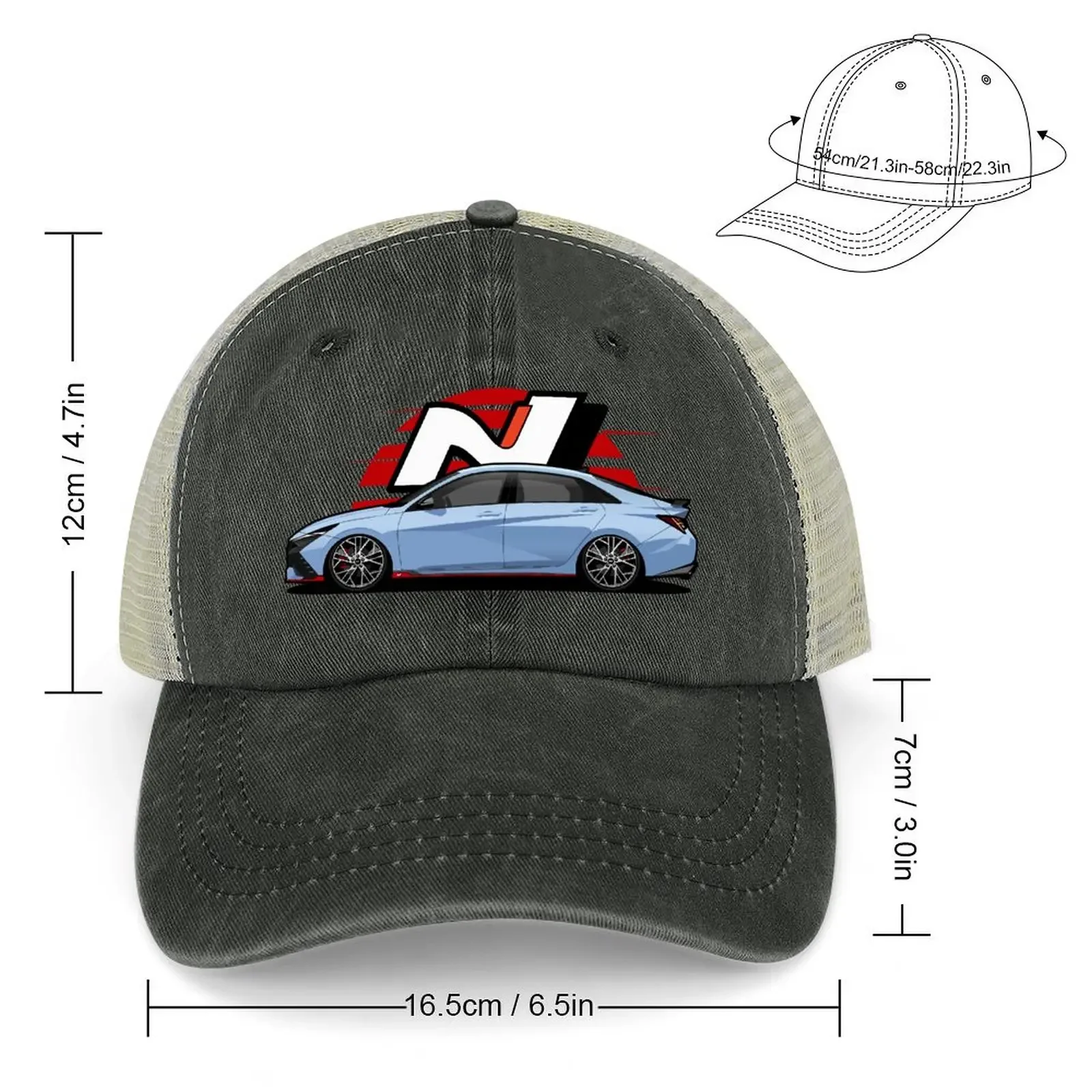 i30N Sedan/Elantra N Side View Cowboy Hat Cosplay summer hat Mens Hats Women's