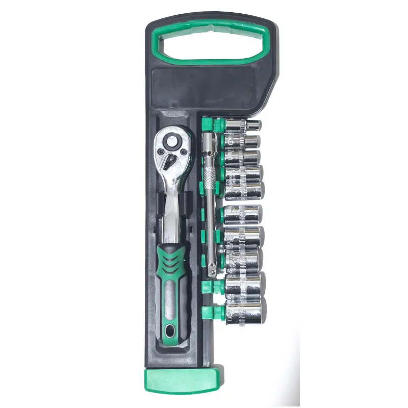 

Набор торцевых ключей с трещоткой, 72 зуба, 12 предметов, 1/4 дюйма, метрический, для авторемонта и бытового использования