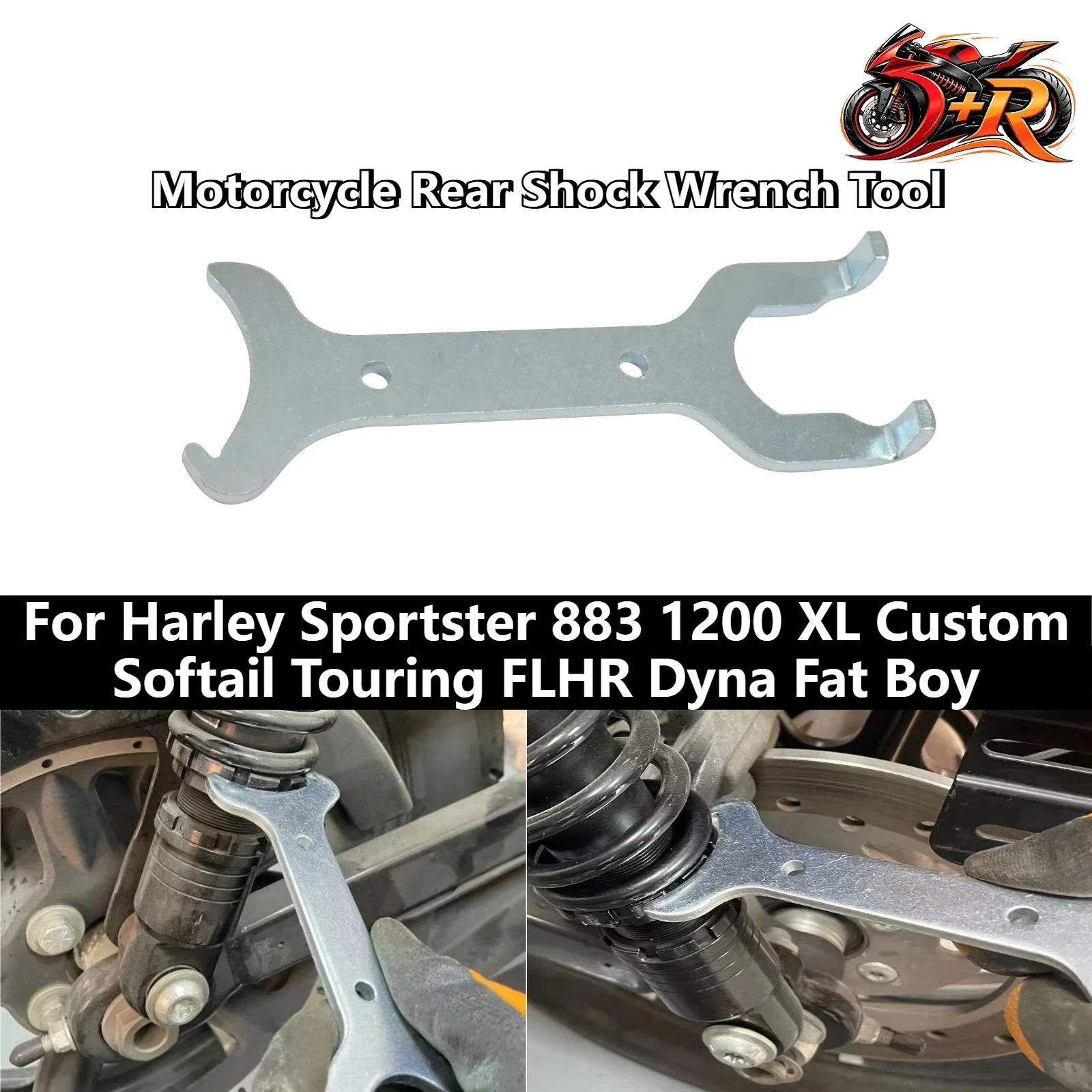 

For Harley Sportster 883 1200 XL Custom Softail Touring FLHR Dyna Fat Boy Motorcycle Adjustment Spanner Rear Shock Wrench Tool