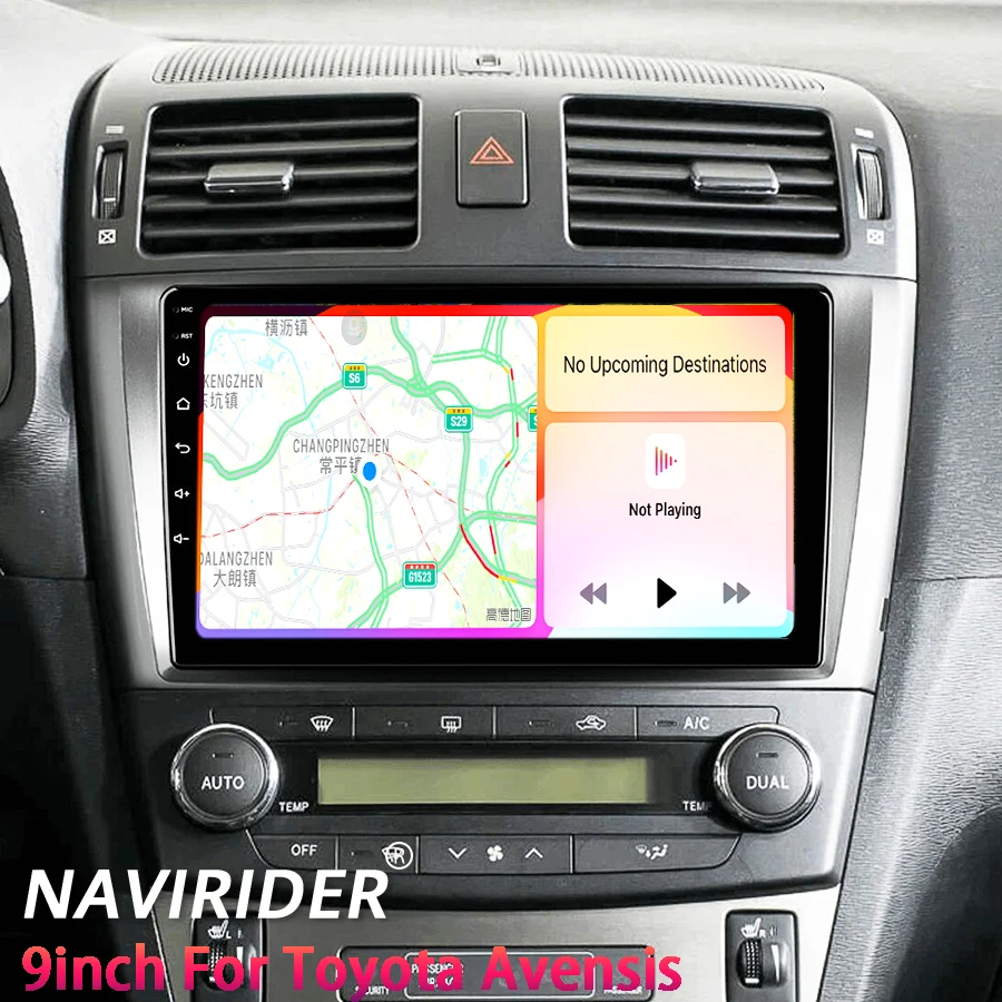 

9-дюймовый AI Voice CarPlay Android 15 автомобильный радиоприемник стерео для Toyota Avensis 2009-2015 GPS-навигация мультимедийный видеоплеер экран