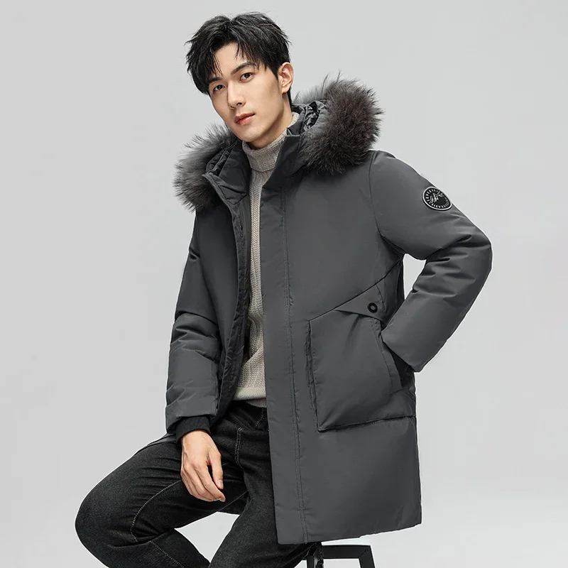 Manteau à Capuche en Coton pour Homme, Parka Longue, Épaisse et Chaude, à la Mode, Nouvelle Collection