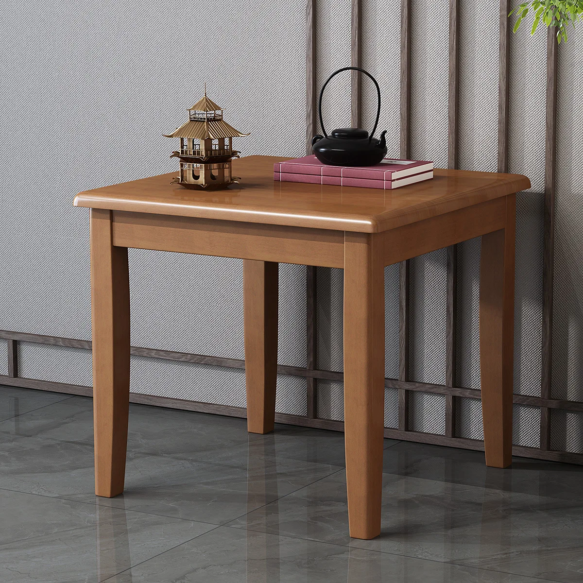 

Customizable Chinese coffee Full solid rubber wood Living room Household coffee Table Small square table Sofa side